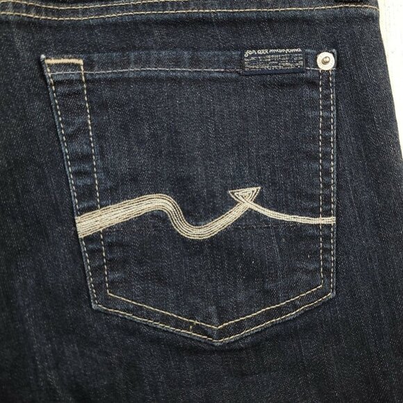 7 for all Mankind Women’s Jeans Bootcut Blue Dark Size 30 (32x31)EUC - Picture 10 of 11